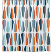 Retro Mitte des Jahrhunderts, Fallformen Muster. Duschvorhang (Vorderseite)