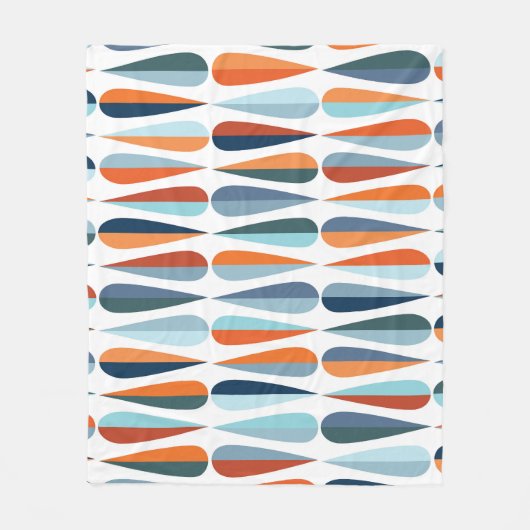 Retro Mitte des Jahrhunderts, Fallformen Muster. Fleecedecke (Vorderseite)