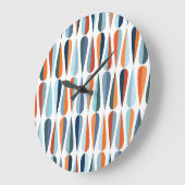 Retro Mitte des Jahrhunderts, Fallformen Muster. Große Wanduhr (Winkel)