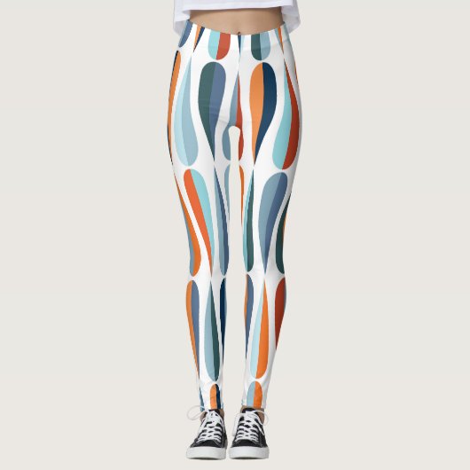 Retro Mitte des Jahrhunderts, Fallformen Muster. Leggings (Vorderseite)
