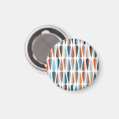 Retro Mitte des Jahrhunderts, Fallformen Muster. Magnet (Vorderseite/Rückseite)