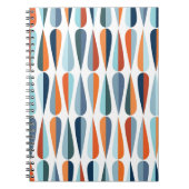 Retro Mitte des Jahrhunderts, Fallformen Muster. Notizblock (Vorderseite)