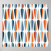 Retro Mitte des Jahrhunderts, Fallformen Muster. Poster (Vorne)