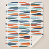 Retro Mitte des Jahrhunderts, Fallformen Muster. Sherpadecke (Vorderseite)