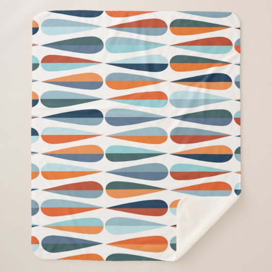 Retro Mitte des Jahrhunderts, Fallformen Muster. Sherpadecke (Vorderseite)