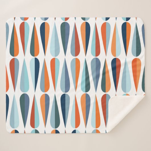 Retro Mitte des Jahrhunderts, Fallformen Muster. Sherpadecke (Vorderseite (Horizontal))