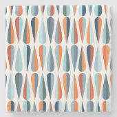 Retro Mitte des Jahrhunderts, Fallformen Muster. Steinuntersetzer (Vorderseite)