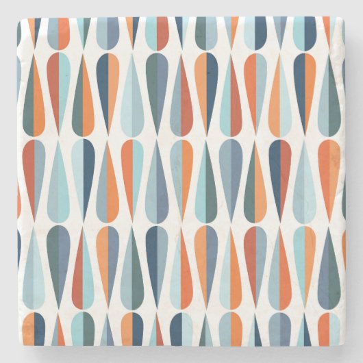 Retro Mitte des Jahrhunderts, Fallformen Muster. Steinuntersetzer (Vorderseite)