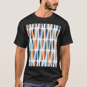 Retro Mitte des Jahrhunderts, Fallformen Muster. T-Shirt
