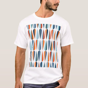 Retro Mitte des Jahrhunderts, Fallformen Muster. T-Shirt