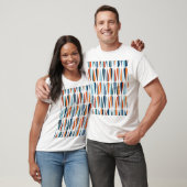 Retro Mitte des Jahrhunderts, Fallformen Muster. T-Shirt (Unisex)