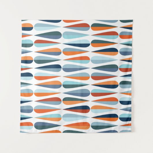 Retro Mitte des Jahrhunderts, Fallformen Muster. Wandteppich (Vorderseite (Horizontal))