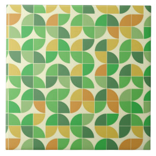 Retro Mitte des Jahrhunderts Geometrisch floral gr Fliese