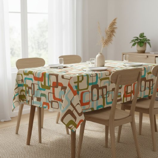 Retro Mitte des Jahrhunderts Mod Atomarer Weltraum Tischdecke