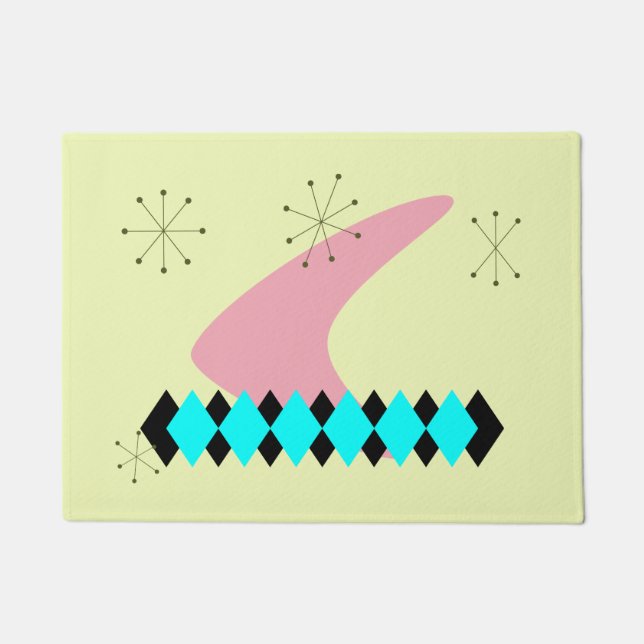 Retro Mitte des Jahrhunderts modern Fußmatte (Vorderseite)