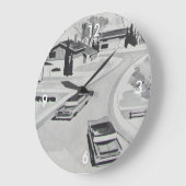 Retro Mitte des Jahrhunderts modern Große Wanduhr (Winkel)