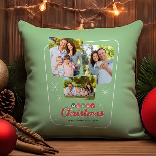 Retro Mitte des Jahrhunderts Moderne 3 Foto Weihna Kissen