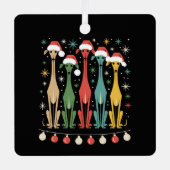 Retro Mitte des Jahrhunderts Moderne Hunde 50er 60 Ornament Aus Metall (Vorderseite)