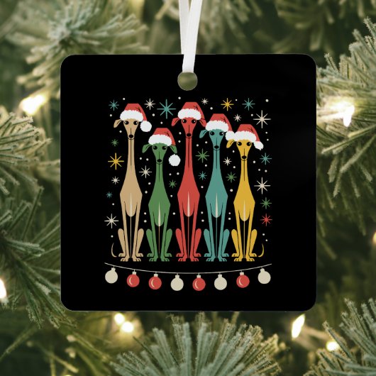 Retro Mitte des Jahrhunderts Moderne Hunde 50er 60 Ornament Aus Metall (InSitu)