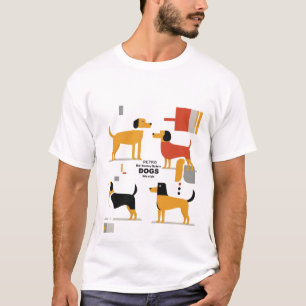 Retro-Mitte-des-Jahrhunderts Moderne Hunde 50er 60 T-Shirt