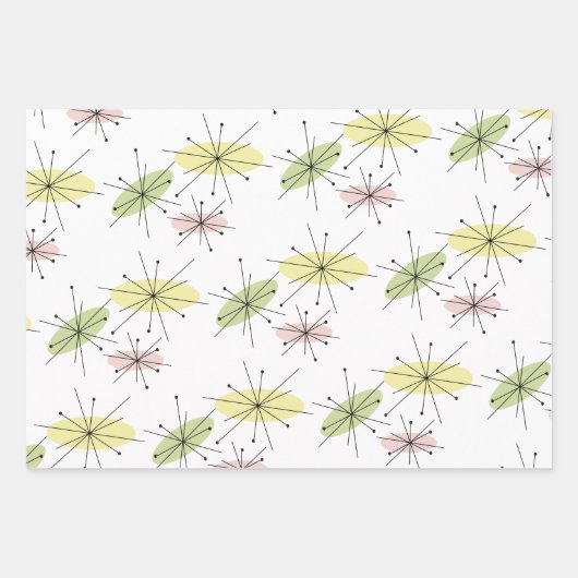 Retro Mitte des Jahrhunderts Moderne jeden Augenbl Geschenkpapier Set (Vorderseite 3)