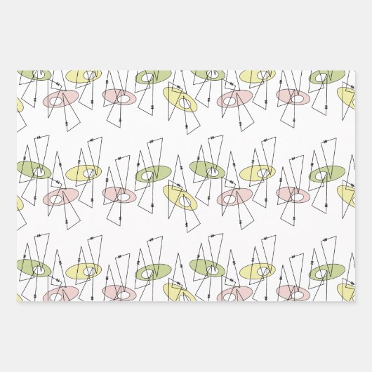 Retro Mitte des Jahrhunderts Moderne jeden Augenbl Geschenkpapier Set (Vorderseite)