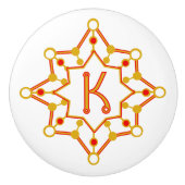 Retro Mitte des Jahrhunderts Moderne Personalisier Keramikknauf (Vorderseite)