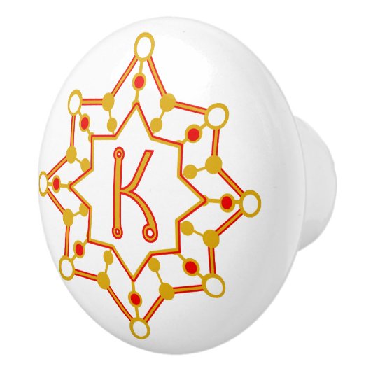 Retro Mitte des Jahrhunderts Moderne Personalisier Keramikknauf (Rechts)