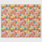 Retro Mitte des Jahrhunderts Moderne Sonnige Palms Geschenkpapier (Flach)