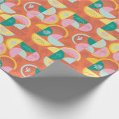 Retro Mitte des Jahrhunderts Moderne Sonnige Palms Geschenkpapier (Ecke)