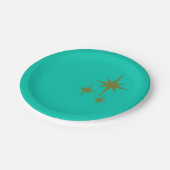 Retro Mitte des Jahrhunderts Moderne Sternexplosio Pappteller (Schrägansicht)