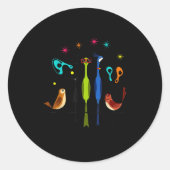 Retro Mitte des Jahrhunderts moderne Vögel 50er 60 Runder Aufkleber (Vorderseite)