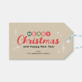 Retro Mitte des Jahrhunderts Moderne Weihnachten Geschenkanhänger (Vorderseite (Horizontal))