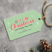 Retro Mitte des Jahrhunderts Moderne Weihnachten Geschenkanhänger