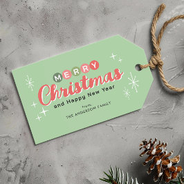 Retro Mitte des Jahrhunderts Moderne Weihnachten Geschenkanhänger