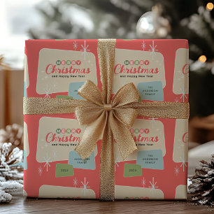 Retro Mitte des Jahrhunderts Moderne Weihnachten Geschenkpapier
