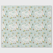 Retro Mitte des Jahrhunderts Moderner Weihnachtsur Geschenkpapier (Flach)