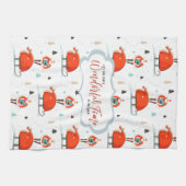 Retro Mitte des Jahrhunderts Moderner Weihnachtsur Geschirrtuch (Horizontal)