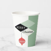 Retro Mitte des Jahrhunderts Moderner Weihnachtsur Pappbecher (Rückseite)