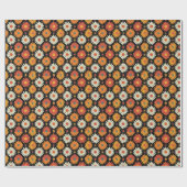 Retro Mitte des Jahrhunderts Modernes Daisy Design Geschenkpapier (Flach)
