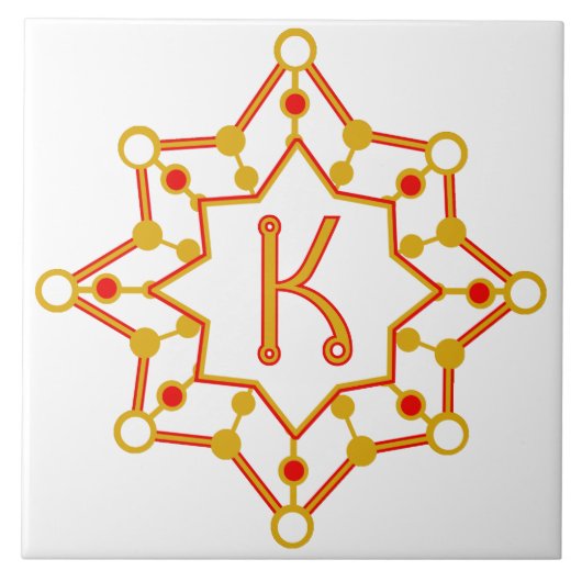 Retro Mitte des Jahrhunderts Modernes Design Perso Fliese (Vorderseite)