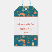 Retro Mitte des Jahrhunderts Modernes Weihnachtsge Geschenkanhänger (Rückseite)