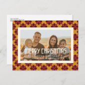 Retro Mitte des Jahrhunderts Muster Frohe Weihnach Postkarte (Vorne/Hinten)