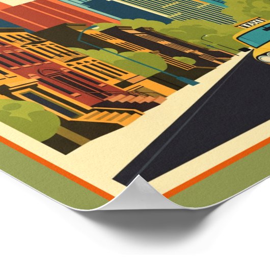 Retro Mitte des Jahrhunderts New York City Poster (Ecke)