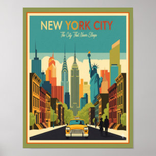 Retro Mitte des Jahrhunderts New York City Poster