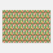 Retro Mitte des Jahrhunderts Rot & Olivenöl Grün W Geschenkpapier Set (Vorderseite 3)