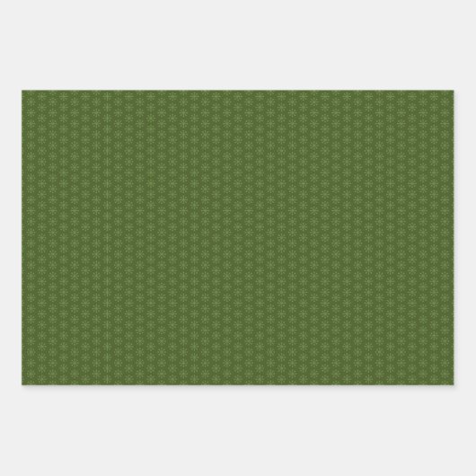 Retro Mitte des Jahrhunderts Rot & Olivenöl Grün W Geschenkpapier Set (Vorderseite 2)