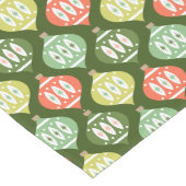 Retro Mitte des Jahrhunderts Rot & Olivenöl Grün W Großer Tischläufer (Ecke)