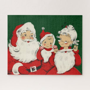 Retro-Mitte-des-Jahrhunderts Santa Familie – Kitsc Puzzle