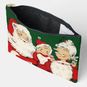 Retro-Mitte-des-Jahrhunderts Santa-Familie – Kitsc Zubehörtasche